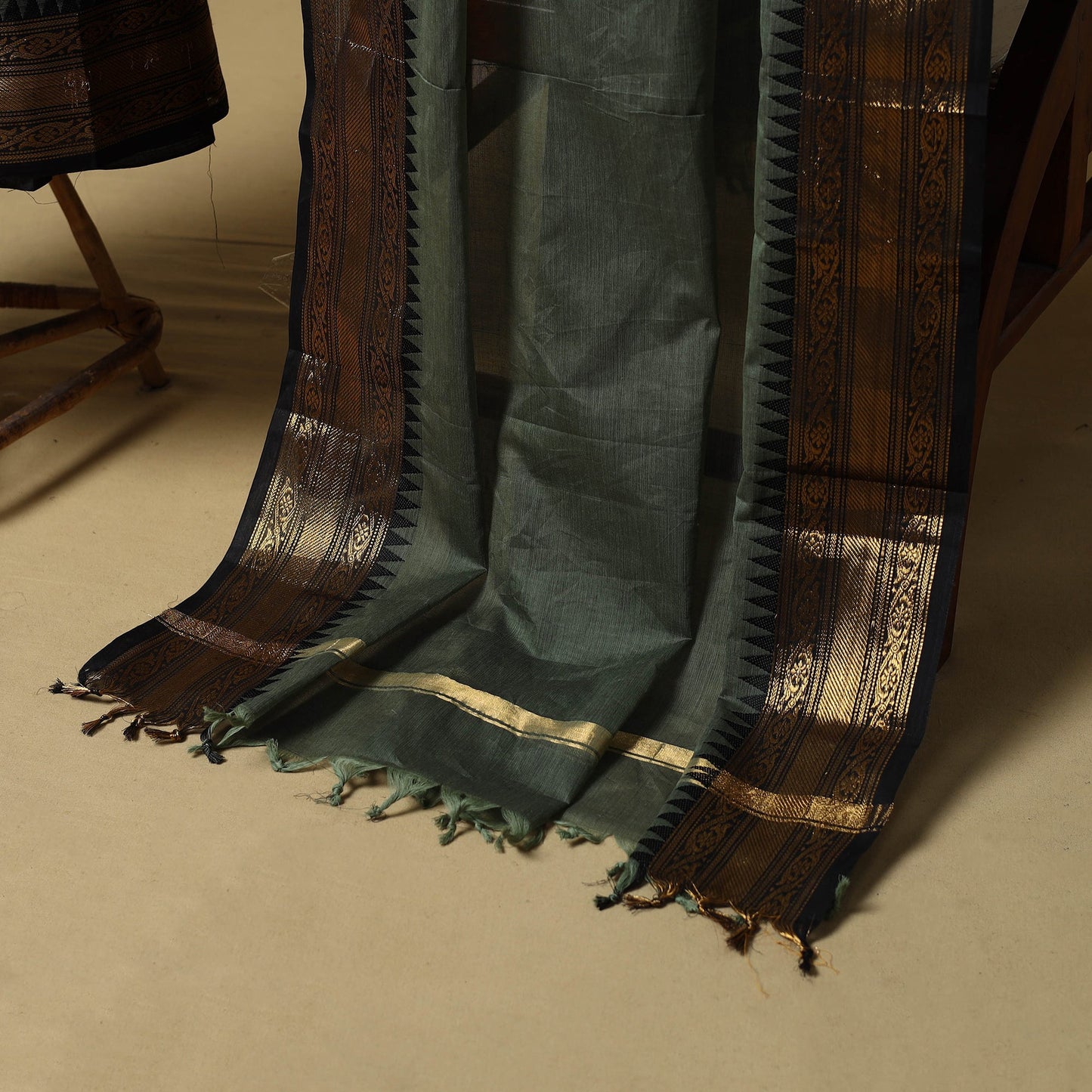 Kandangi chettinad cotton 2pc unstitched dress material 01