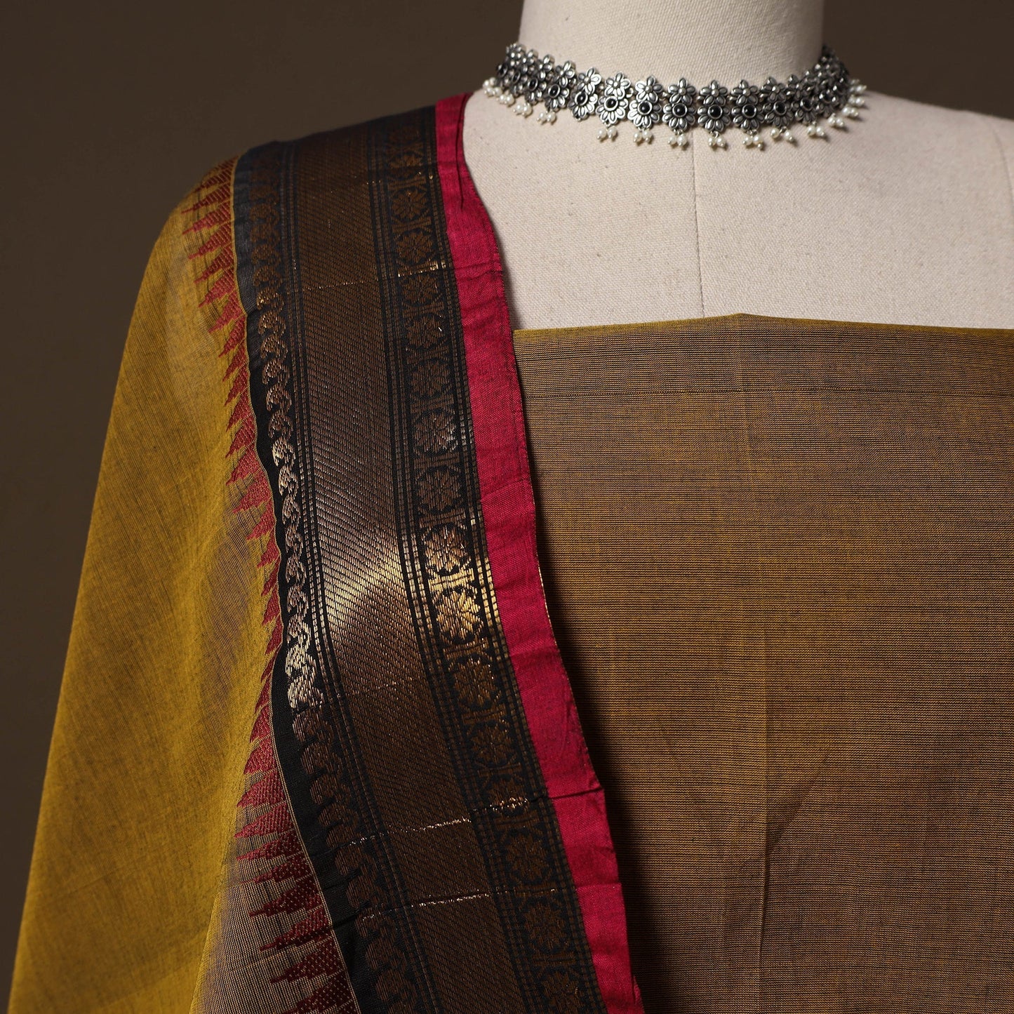 Kandangi chettinad cotton 2pc unstitched dress material 05