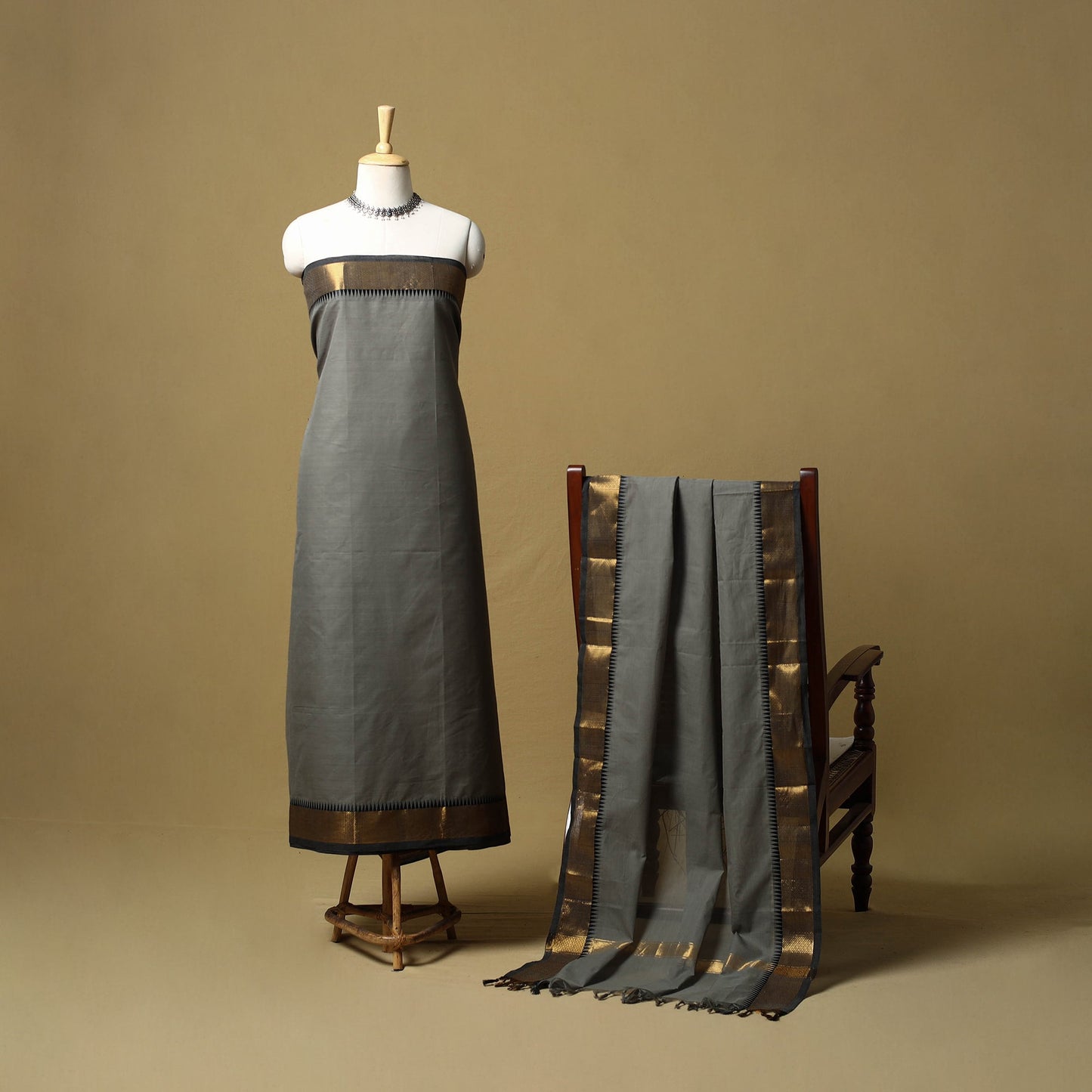 Kandangi chettinad cotton 2pc unstitched dress material 07