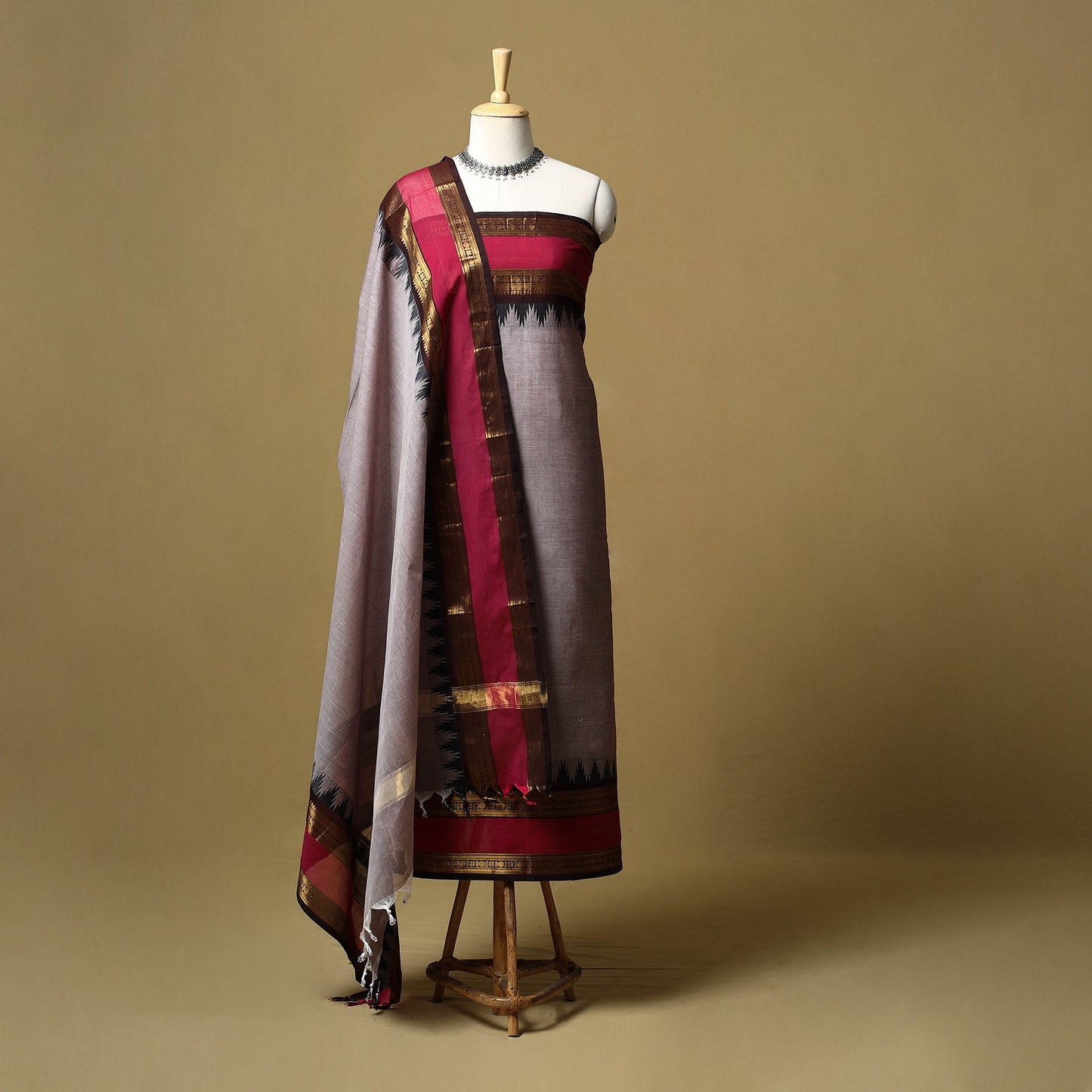 Kandangi chettinad cotton 2pc unstitched dress material 08