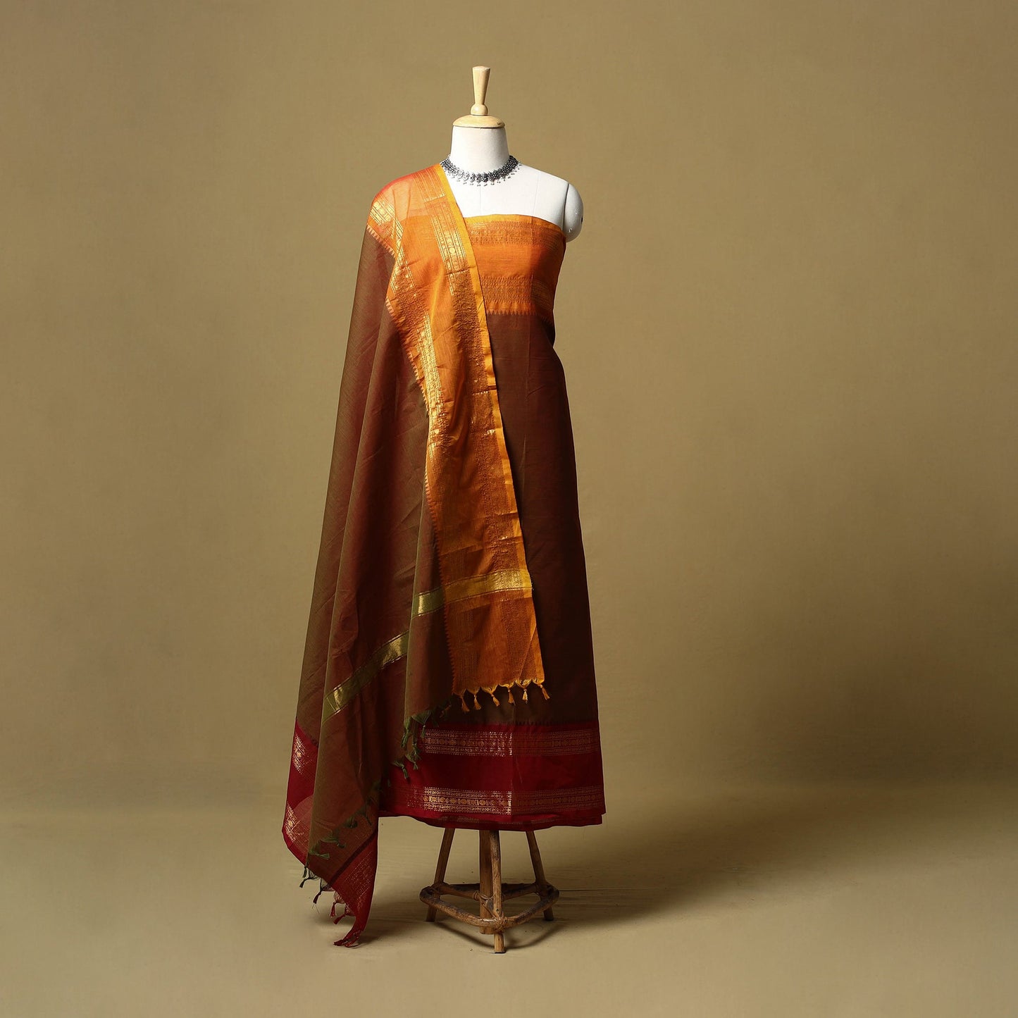 Kandangi chettinad cotton 2pc unstitched dress material 09