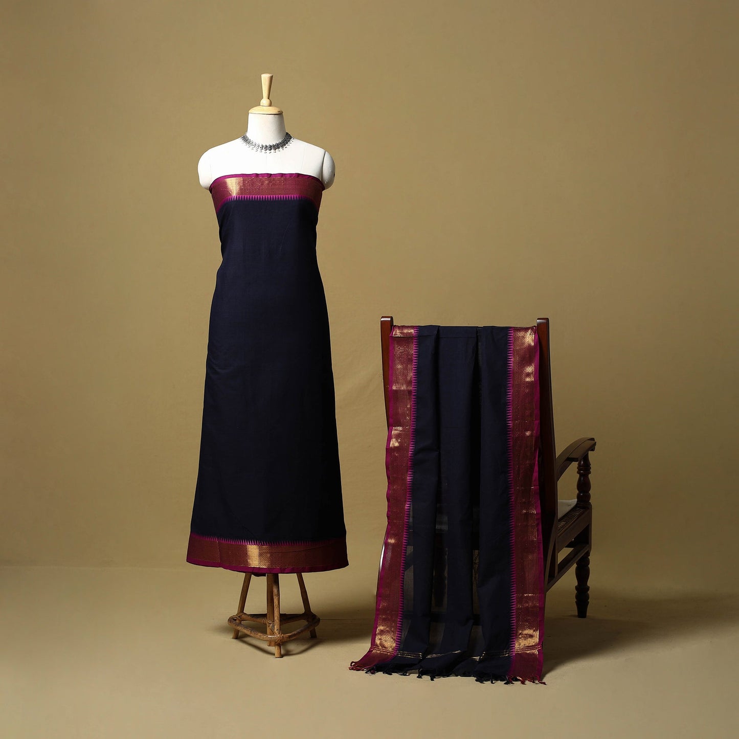 Kandangi chettinad cotton 2pc unstitched dress material 10