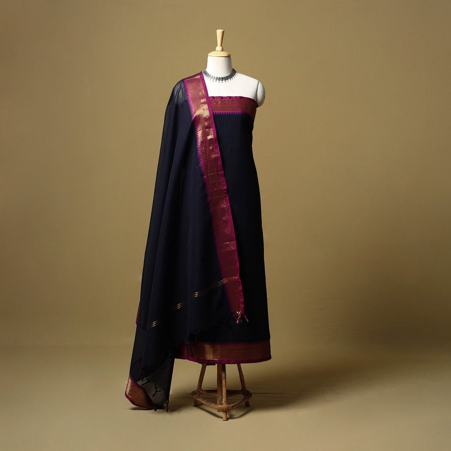 Kandangi chettinad cotton 2pc unstitched dress material 10