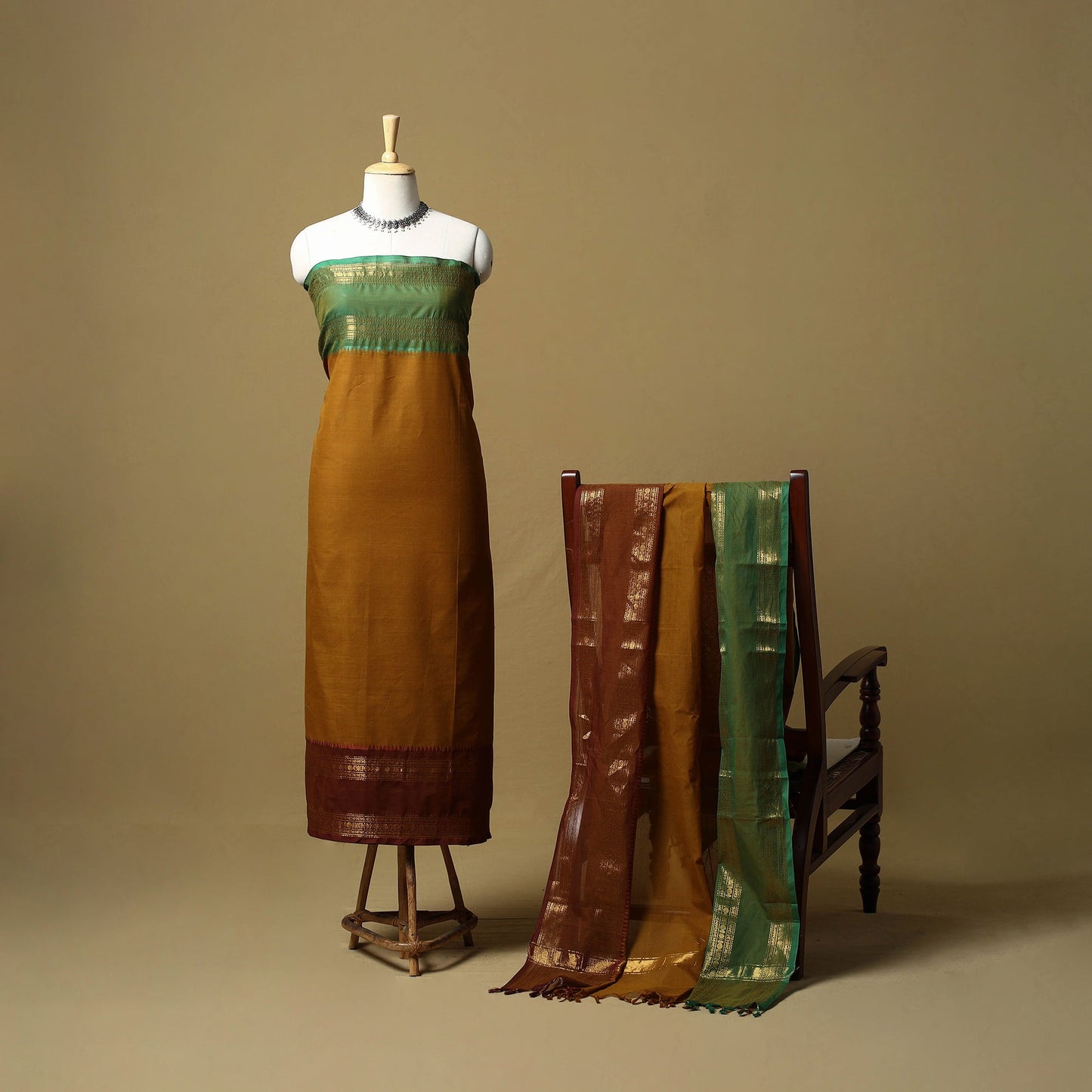 Kandangi chettinad cotton 2pc unstitched dress material 13