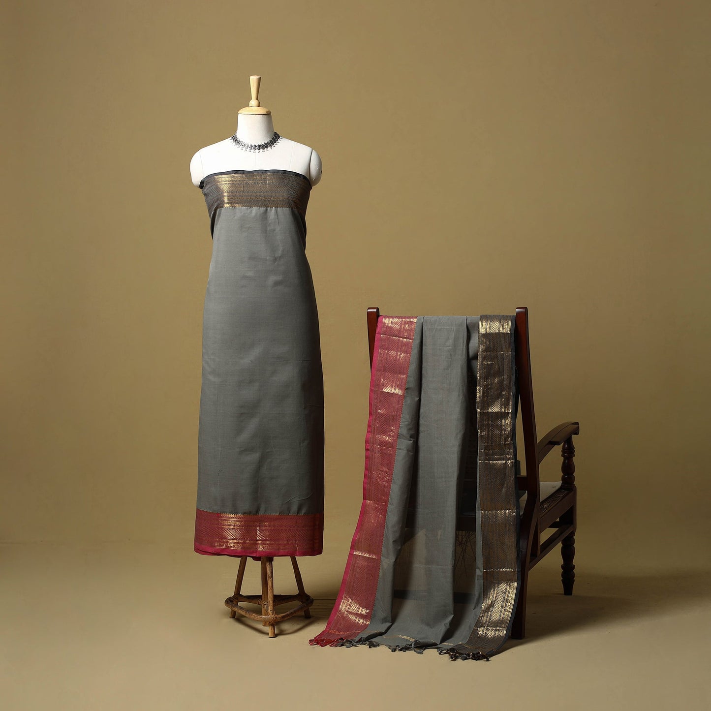 Kandangi chettinad cotton 2pc unstitched dress material 14