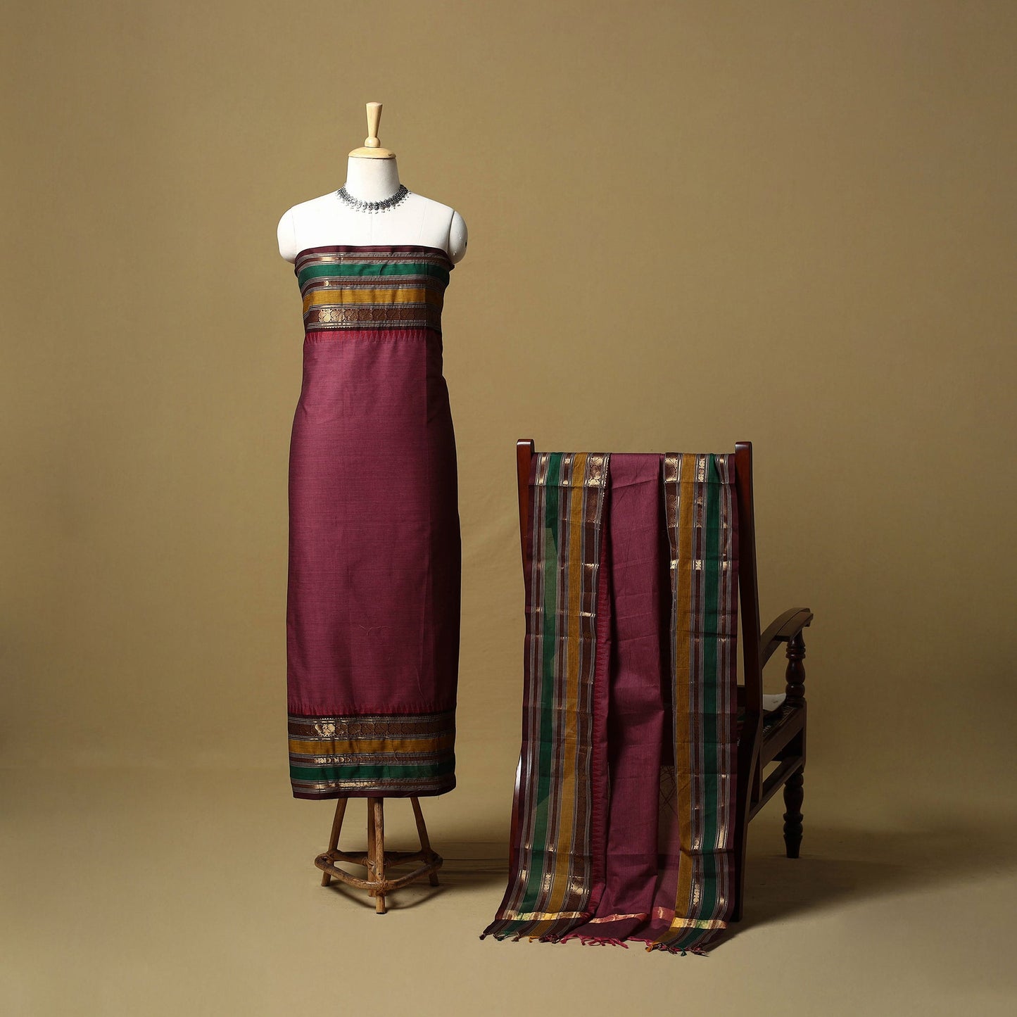 Kandangi chettinad cotton 2pc unstitched dress material 16