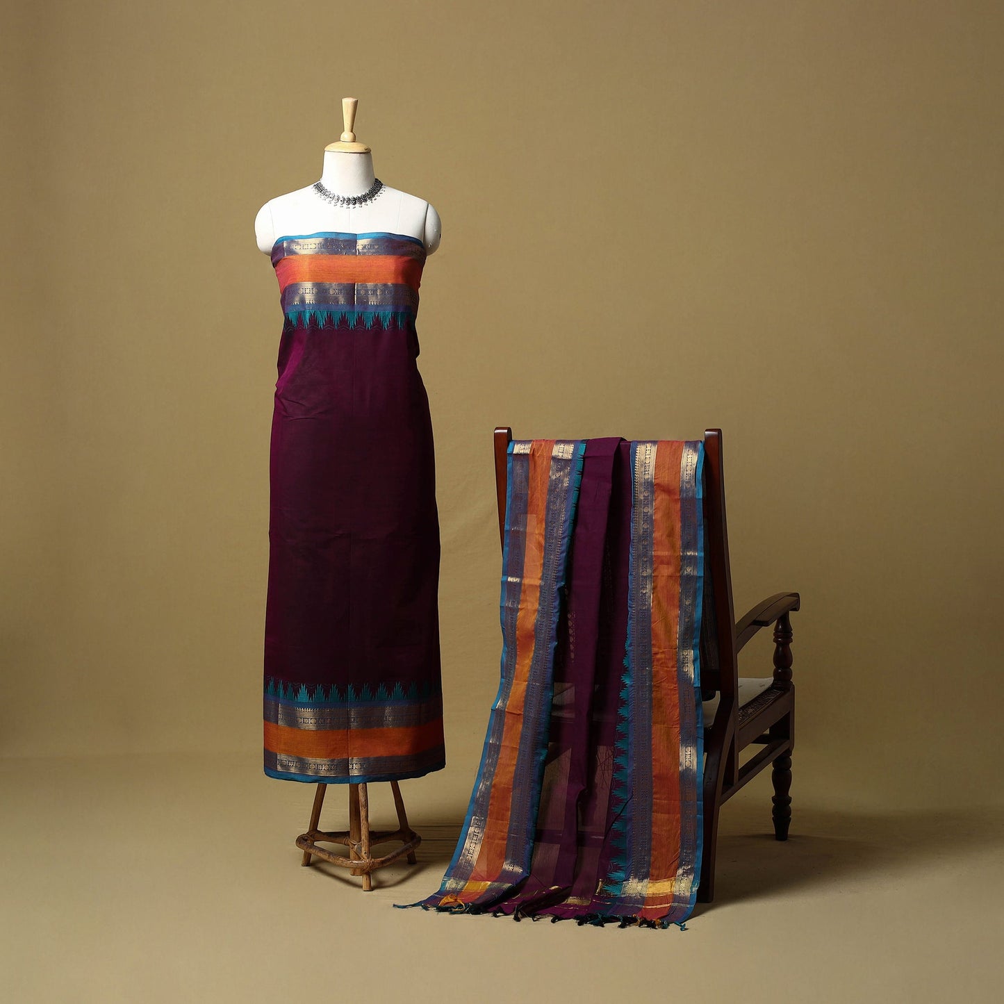 Kandangi chettinad cotton 2pc unstitched dress material 18