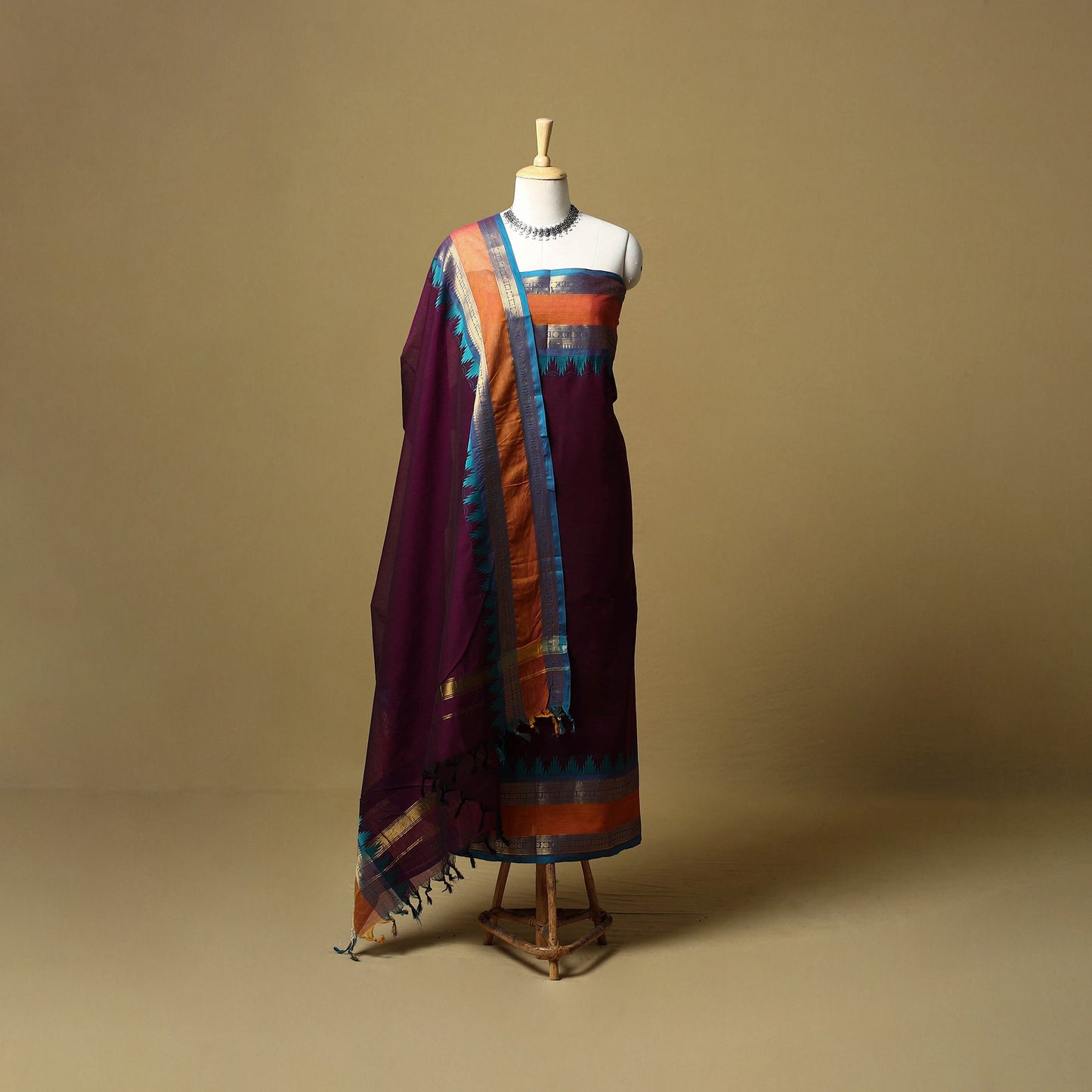 Kandangi chettinad cotton 2pc unstitched dress material 18