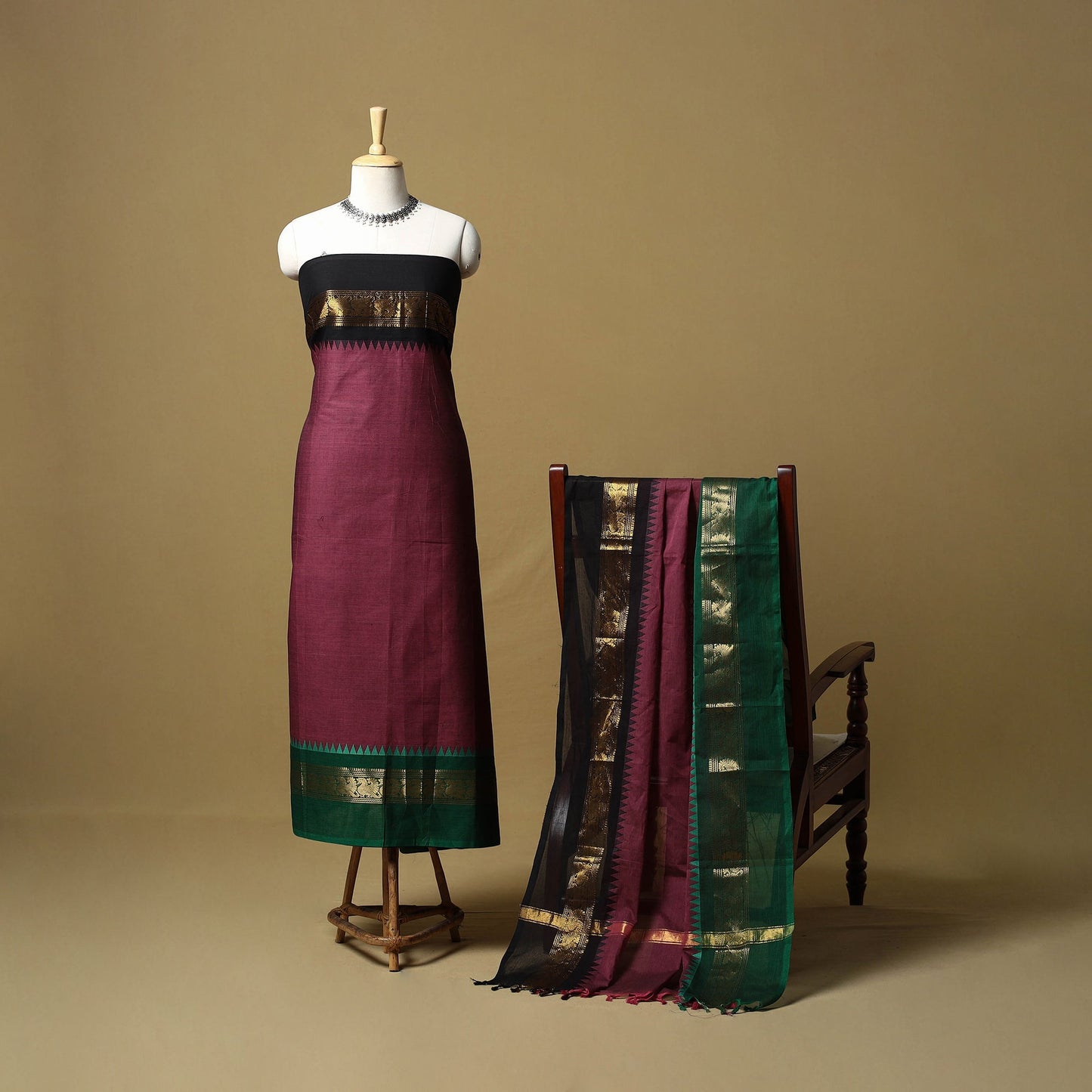 Kandangi chettinad cotton 2pc unstitched dress material 19