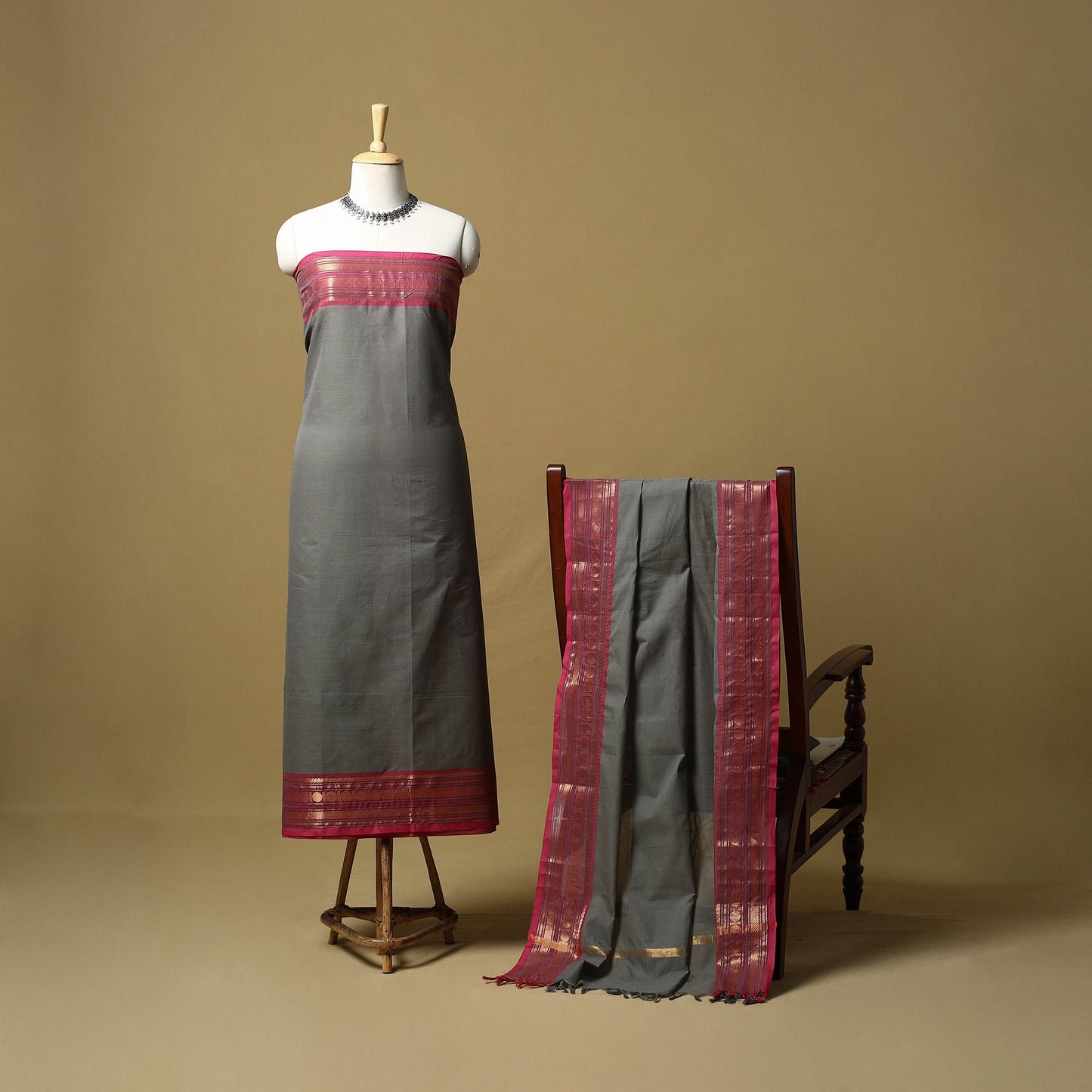 Kandangi chettinad cotton 2pc unstitched dress material 20