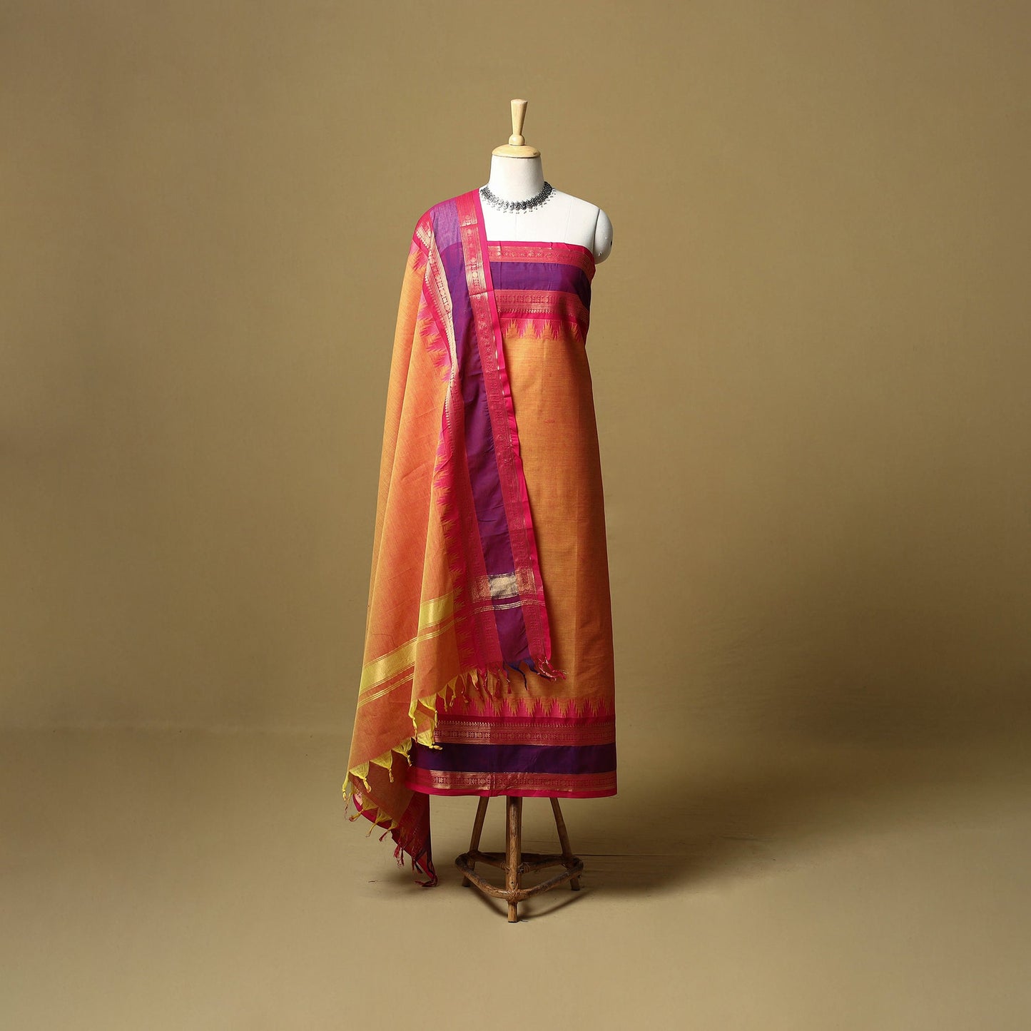 Kandangi chettinad cotton 2pc unstitched dress material 21