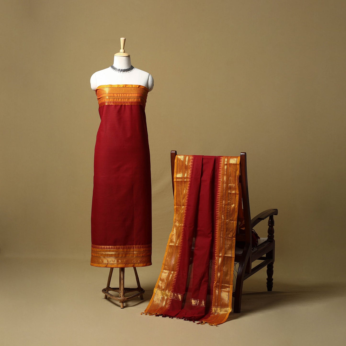 Kandangi chettinad cotton 2pc unstitched dress material 23