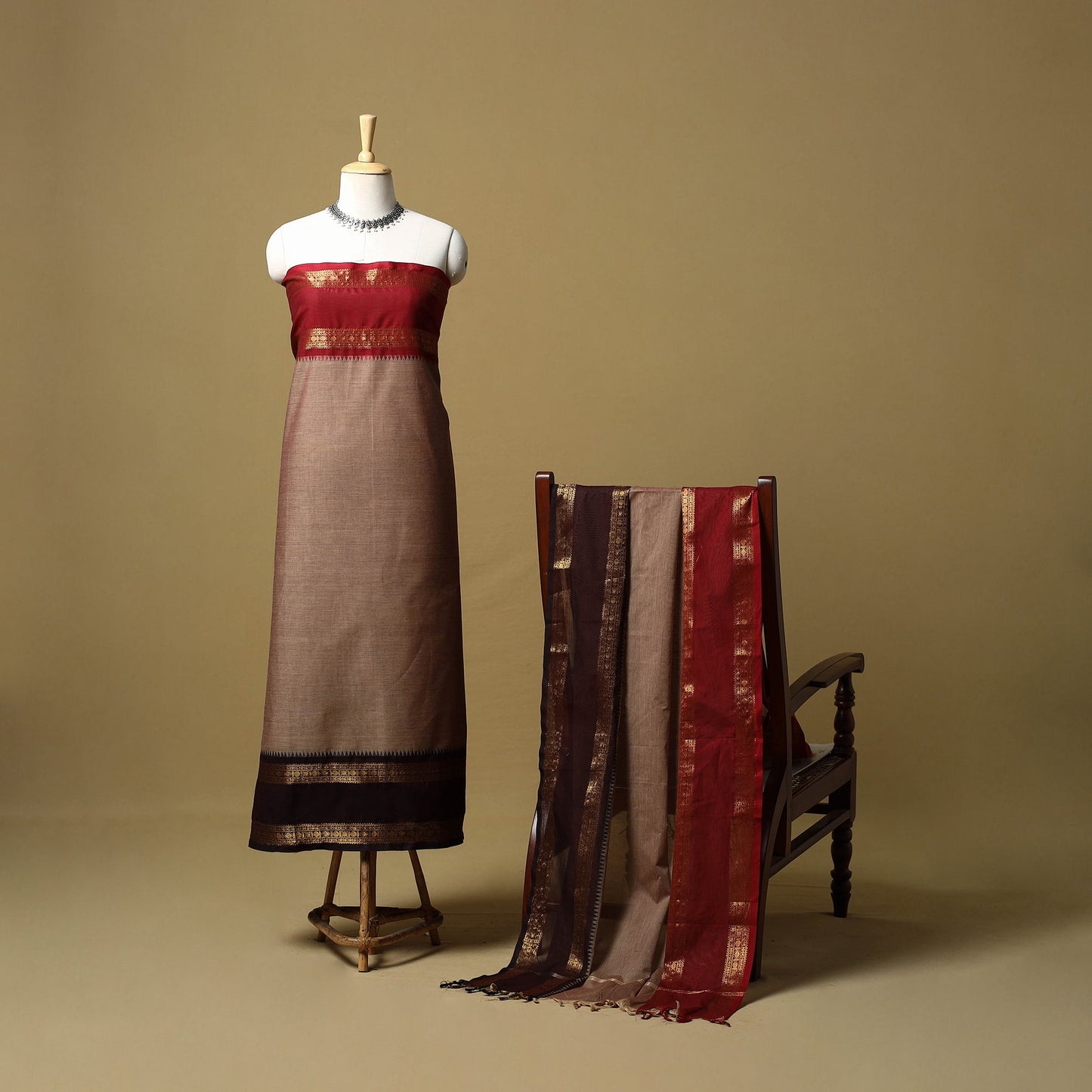 Kandangi chettinad cotton 2pc unstitched dress material 27