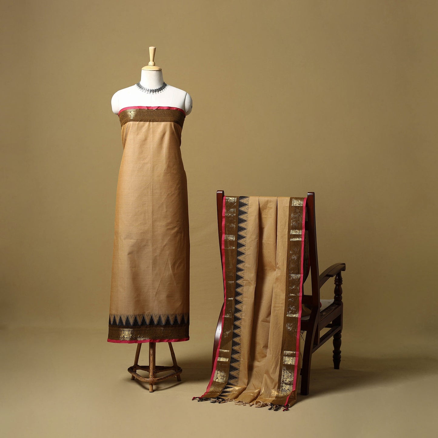 Kandangi chettinad cotton 2pc unstitched dress material 28