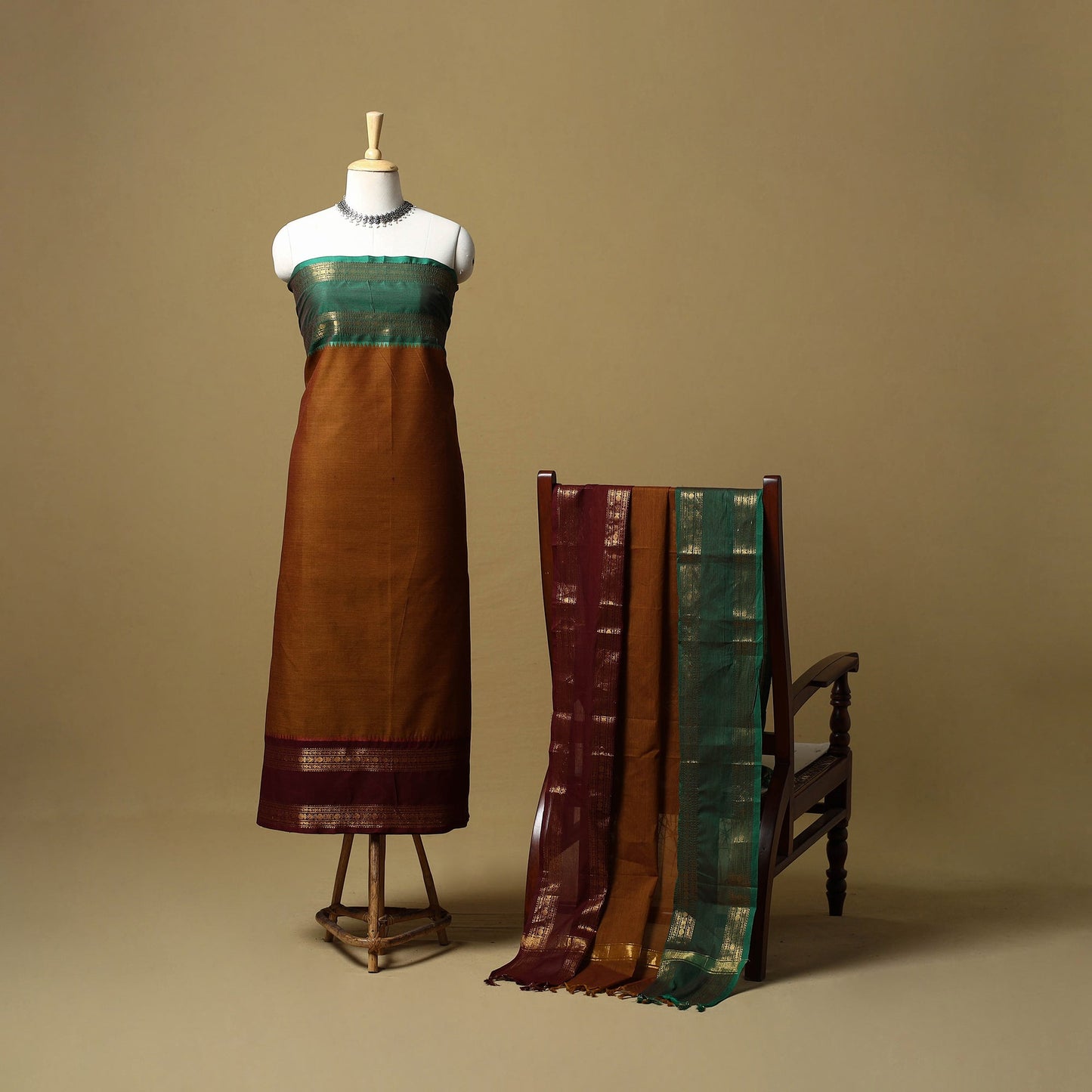 Kandangi chettinad cotton 2pc unstitched dress material 29