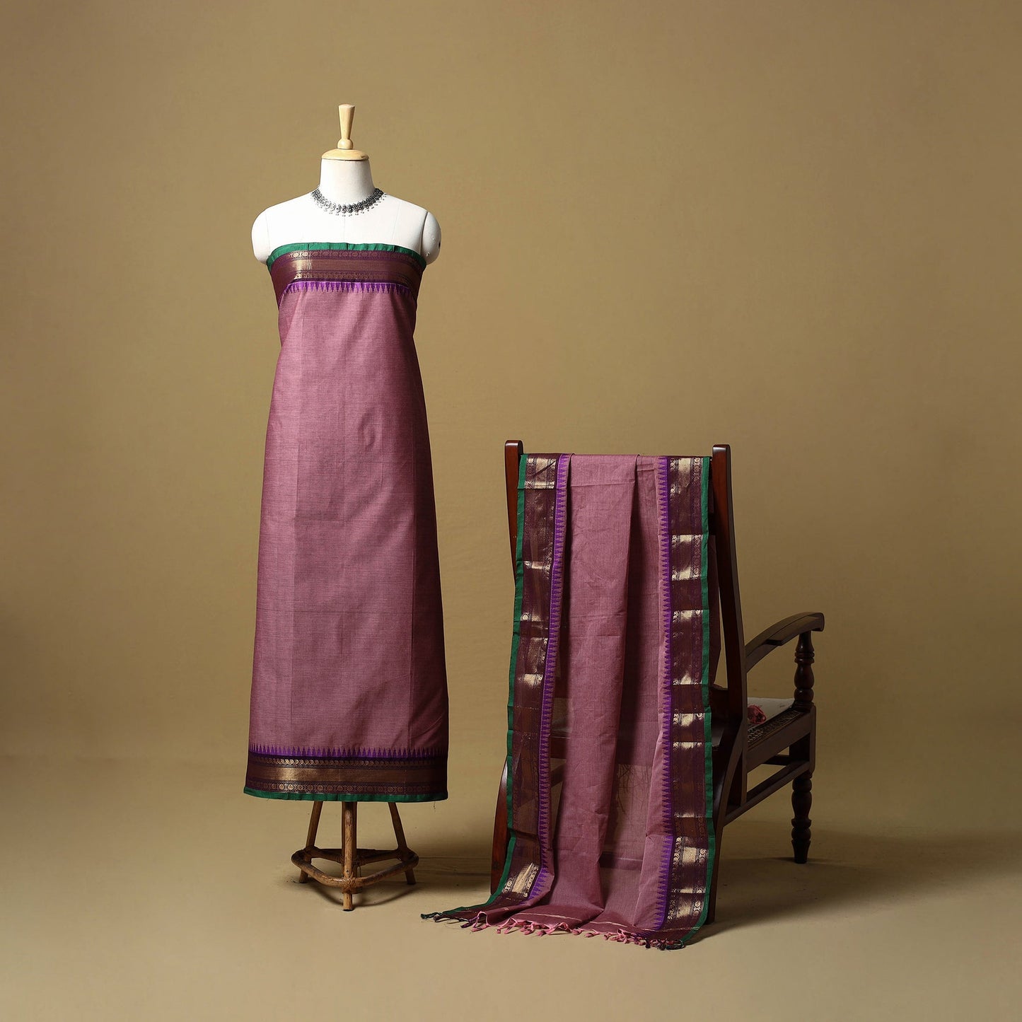 Kandangi chettinad cotton 2pc unstitched dress material 30