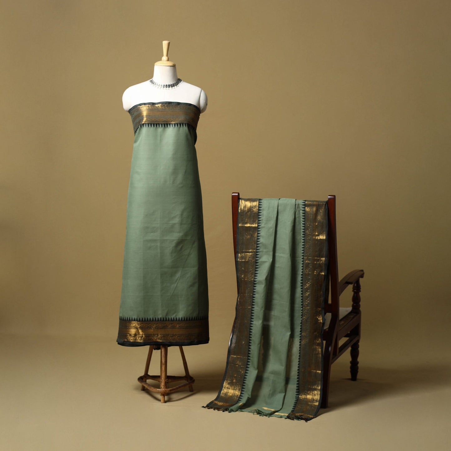 Kandangi chettinad cotton 2pc unstitched dress material 32