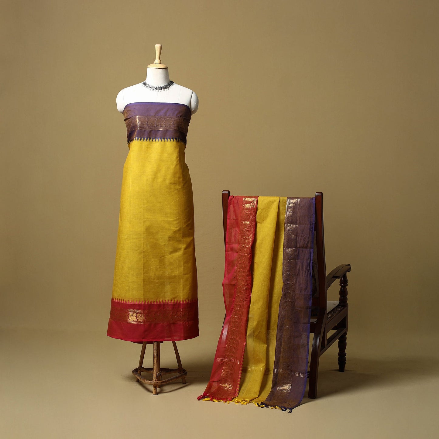 Kandangi chettinad cotton 2pc unstitched dress material 33