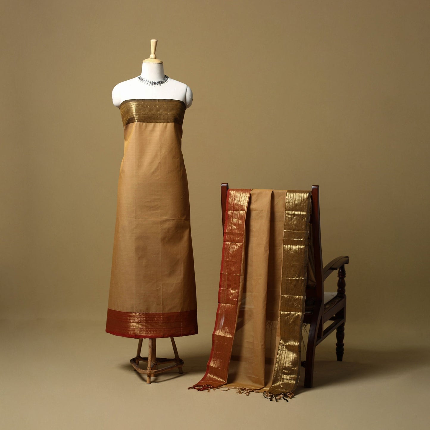 Kandangi chettinad cotton 2pc unstitched dress material 34