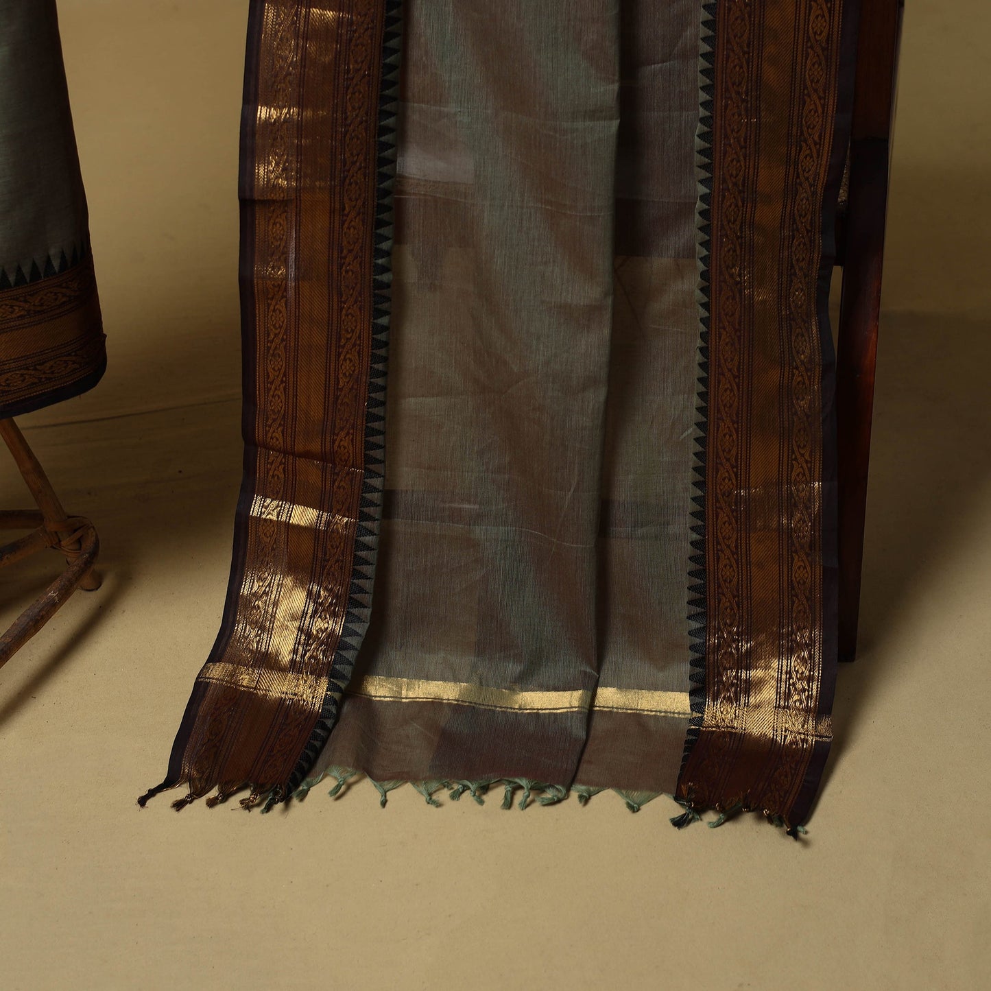 Kandangi chettinad cotton 2pc unstitched dress material 35