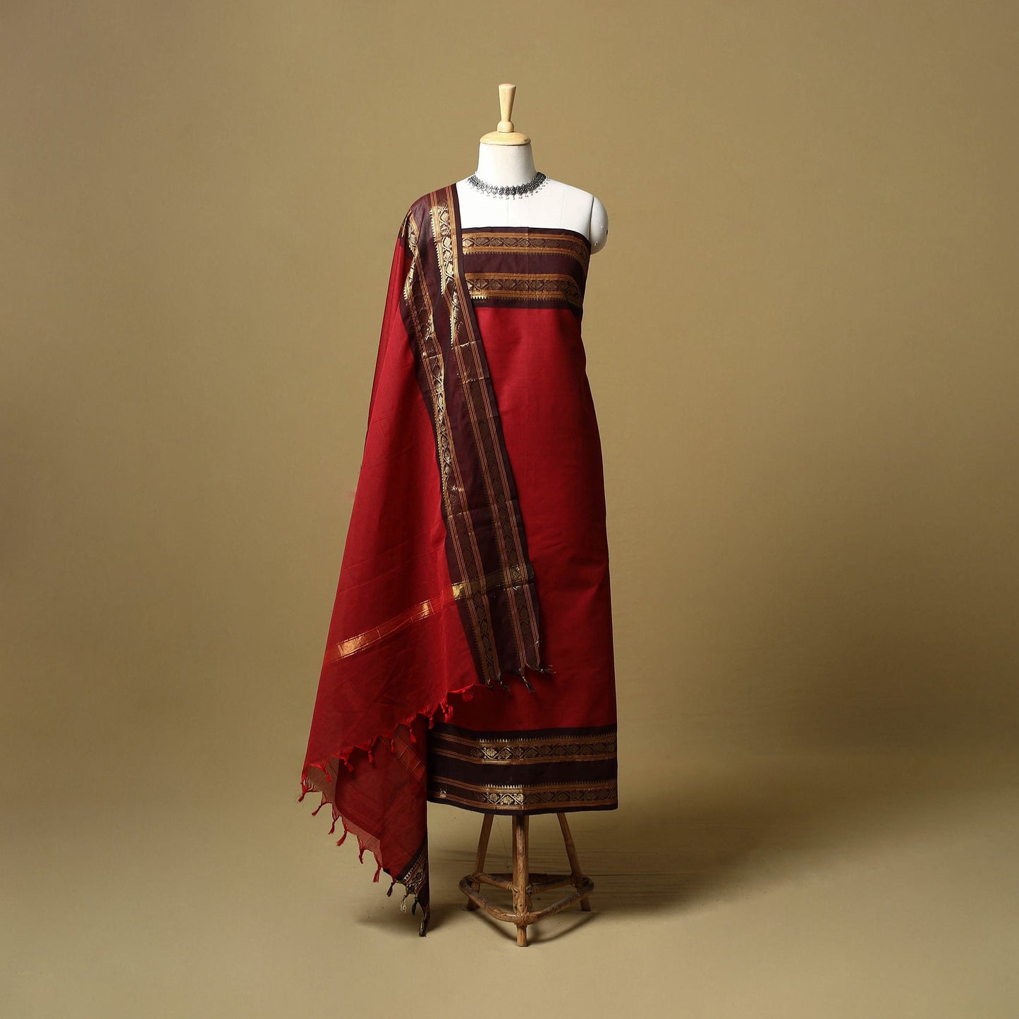 Kandangi chettinad cotton 2pc unstitched dress material 36