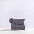  Kantha Work Block Print Cotton Utility Pouch 