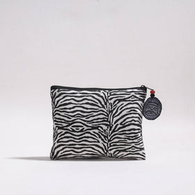  Kantha Work Block Print Cotton Utility Pouch 