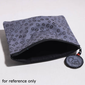  Kantha Work Block Print Cotton Utility Pouch 
