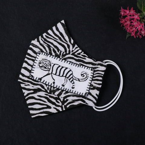  Kantha Work Hand Block Print Cotton 2 Layer Maska Snug Fit Face Cover 