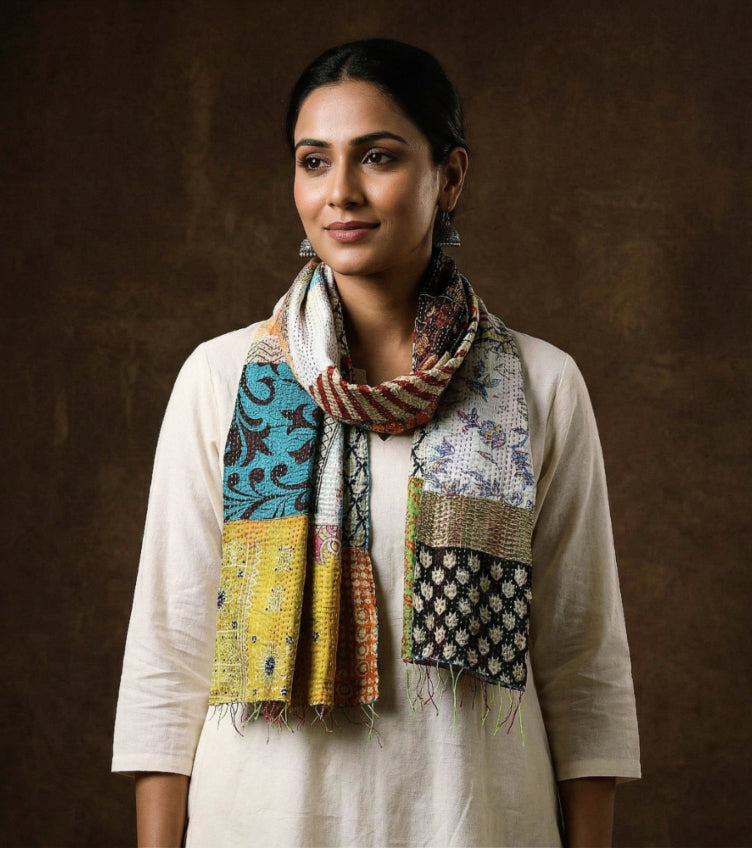 Kantha Silk Stoles