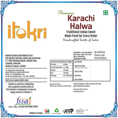 Paper Flowers & Thread Work Bhaiya Bhabhi Rakhi with Karachi Halwa