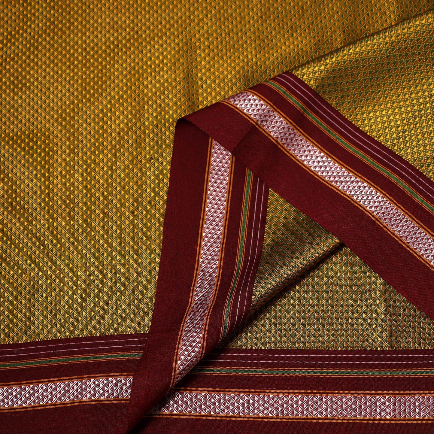 Karnataka weave cotton khun fabric 12 - handcrafted