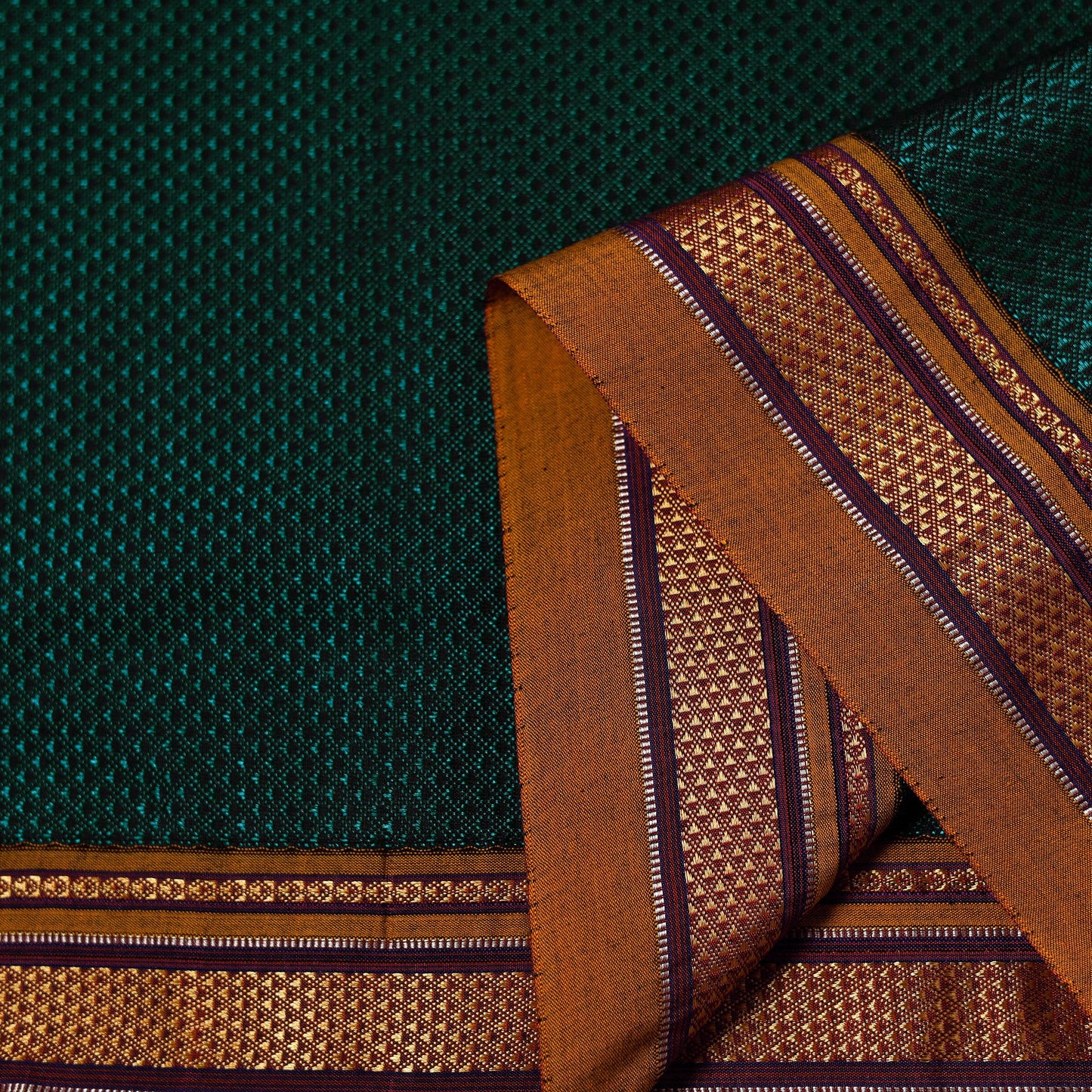 Karnataka weave cotton khun fabric 20 - handcrafted