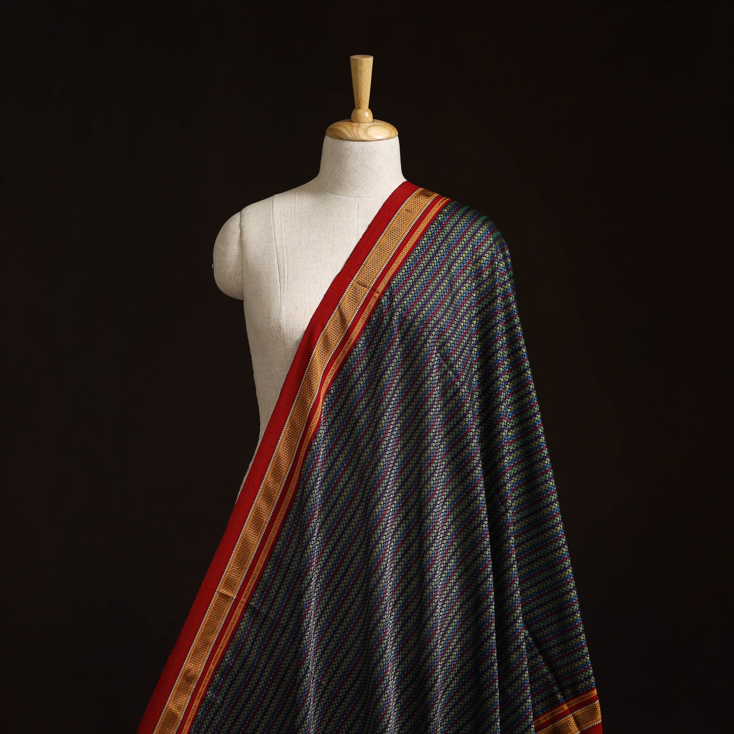 Karnataka weave cotton khun fabric 30 - handcrafted