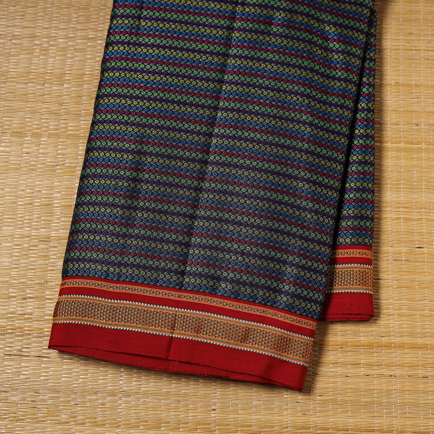 Karnataka weave cotton khun fabric 30 - handcrafted