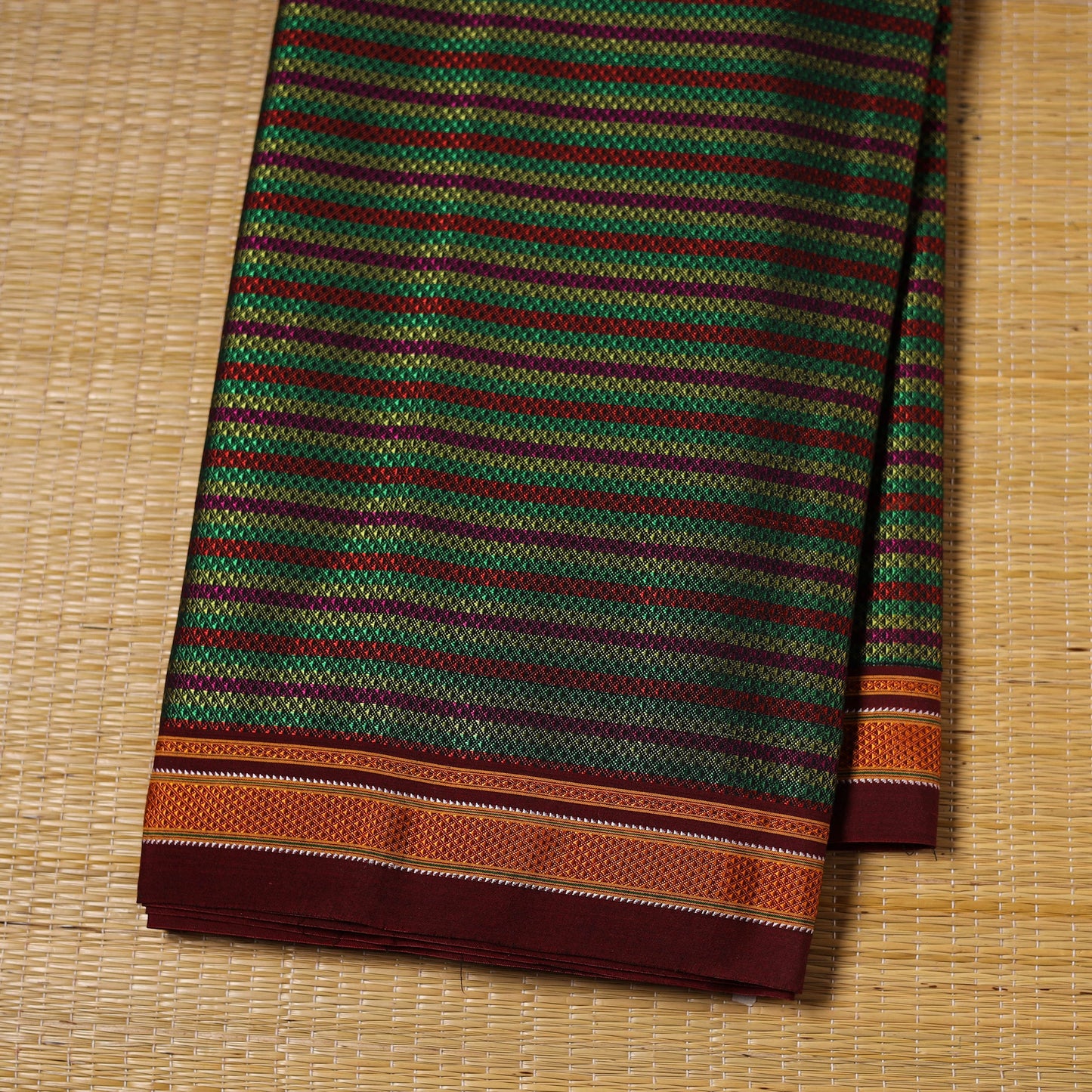 Karnataka weave cotton khun fabric 33 - handcrafted
