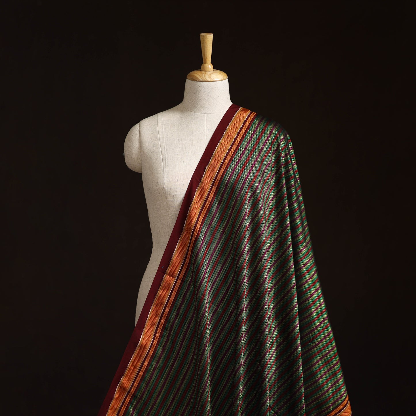 Karnataka weave cotton khun fabric 33 - handcrafted