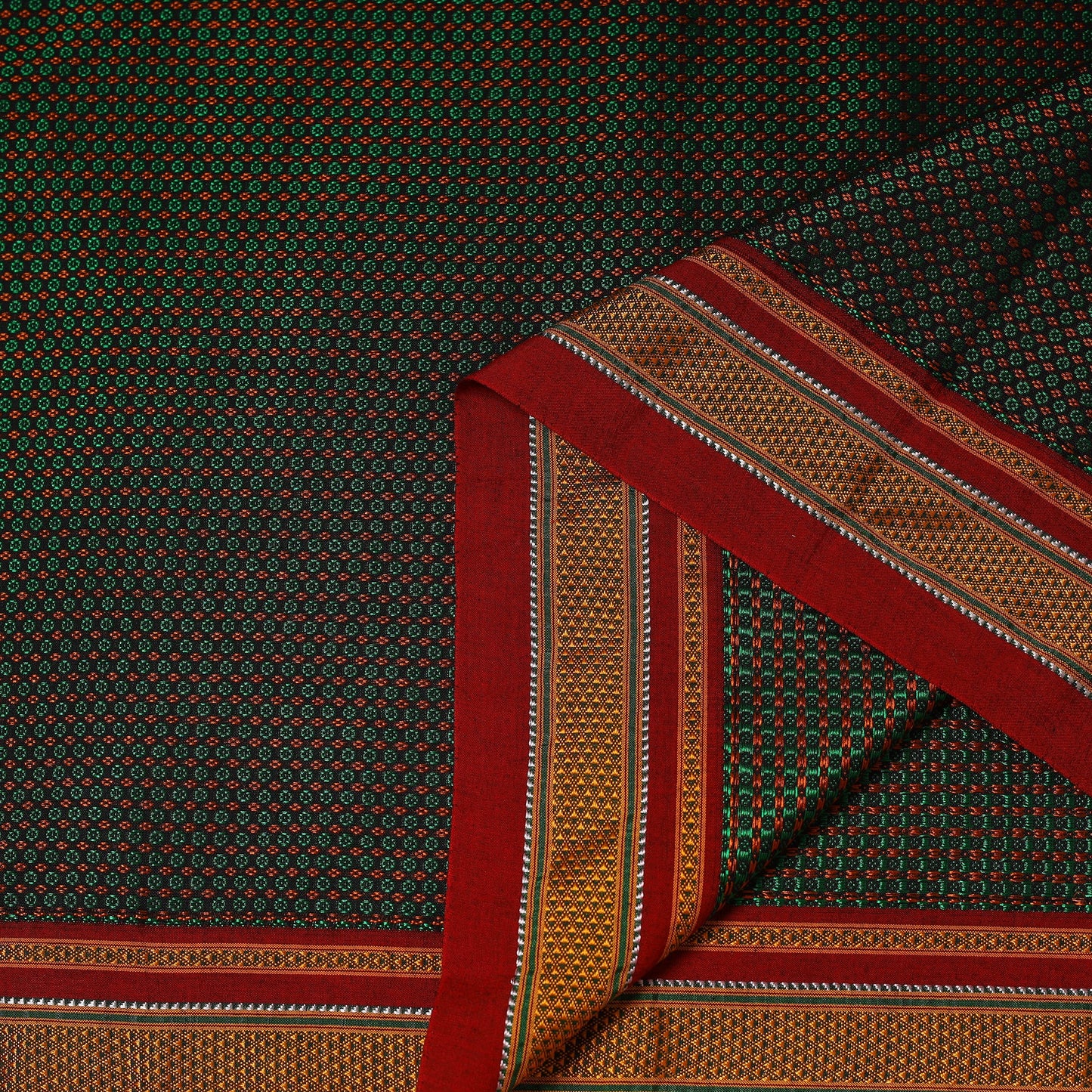 Karnataka weave cotton khun fabric 36 - handcrafted