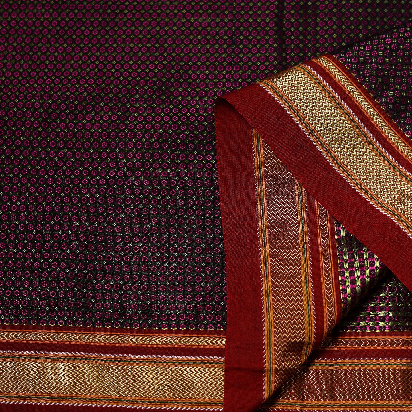 Karnataka weave cotton khun fabric 39 - handcrafted