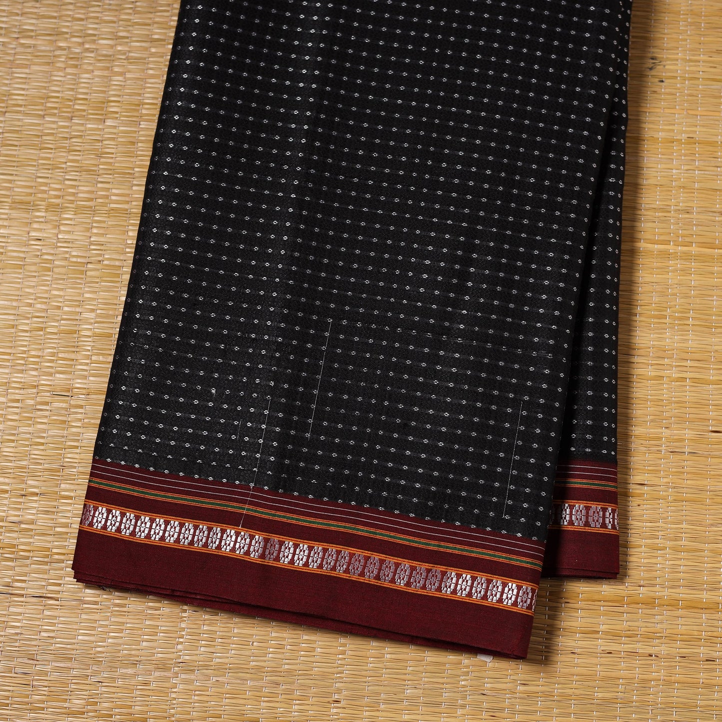 Karnataka weave cotton khun fabric 40 - handcrafted