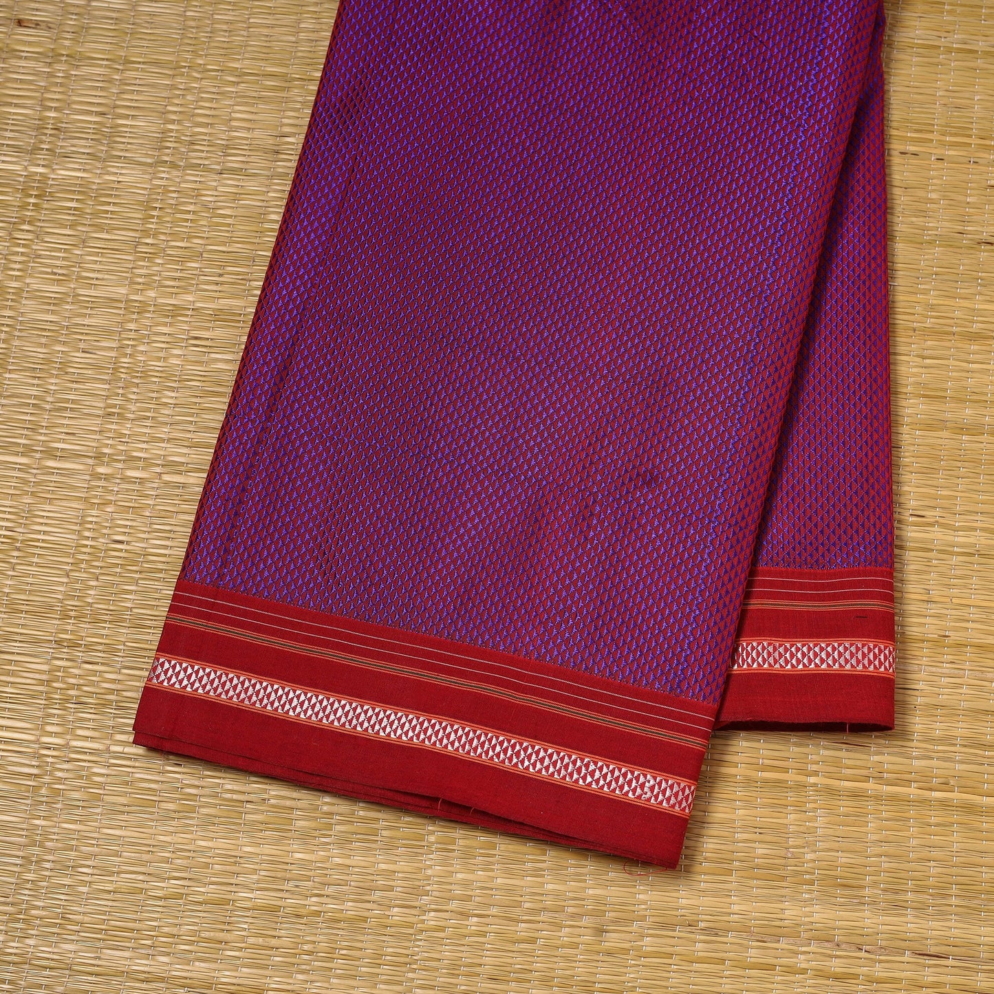 Karnataka weave cotton khun fabric 40 - handcrafted