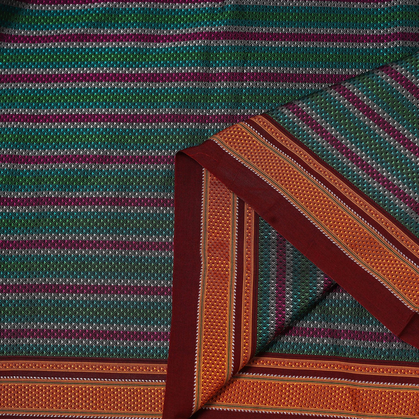 Karnataka weave cotton khun fabric 41 - handcrafted