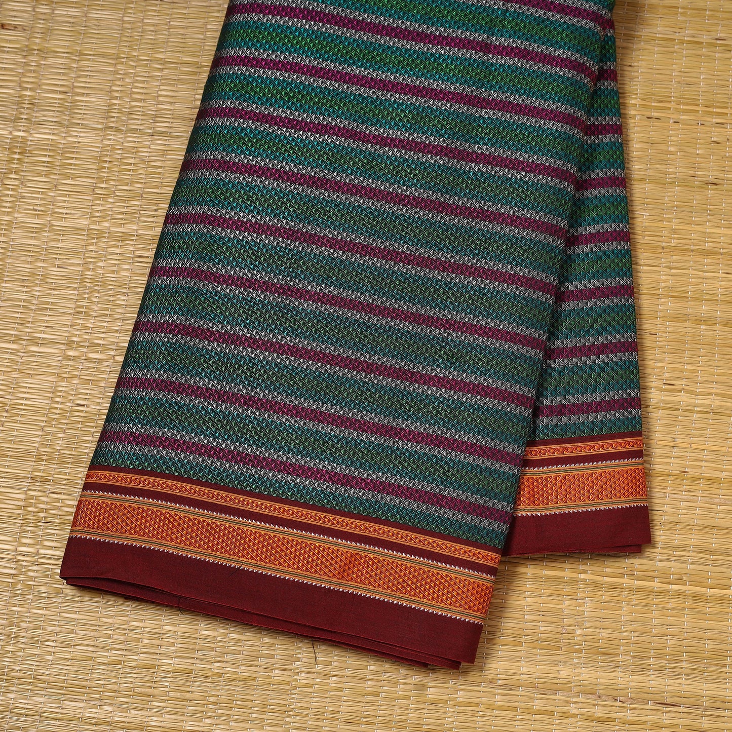 Karnataka weave cotton khun fabric 41 - handcrafted