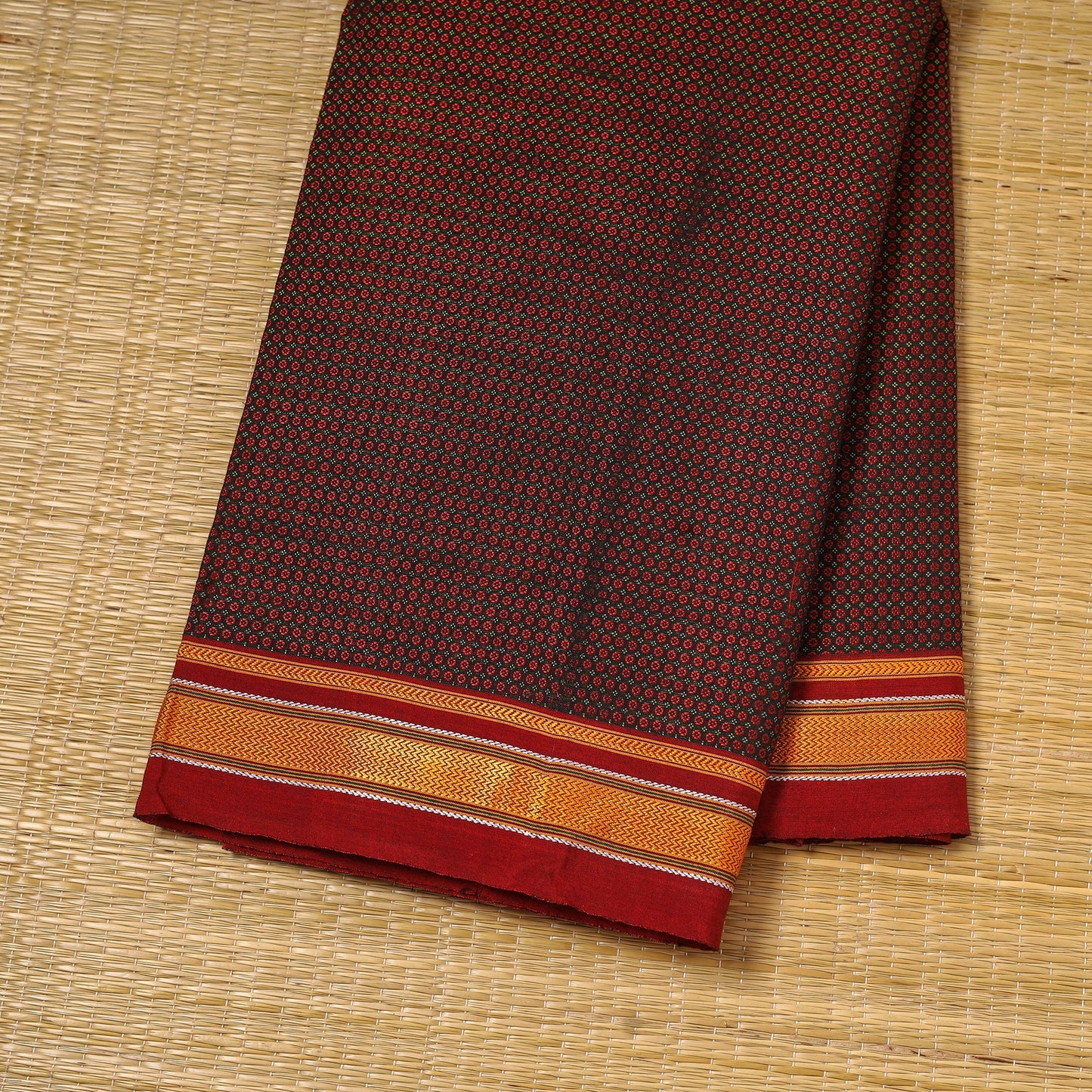 Karnataka weave cotton khun fabric 42 - handcrafted