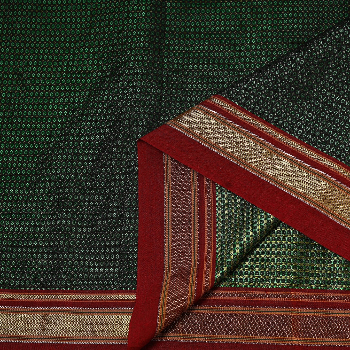 Karnataka weave cotton khun fabric 44 - handcrafted