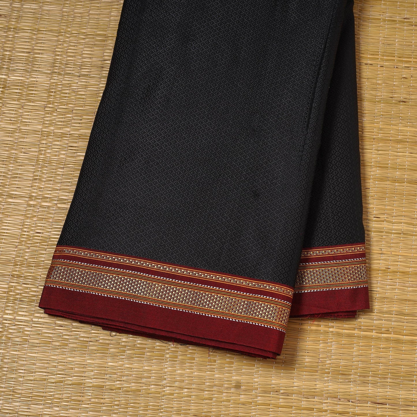 Karnataka weave cotton khun fabric 45 - handcrafted