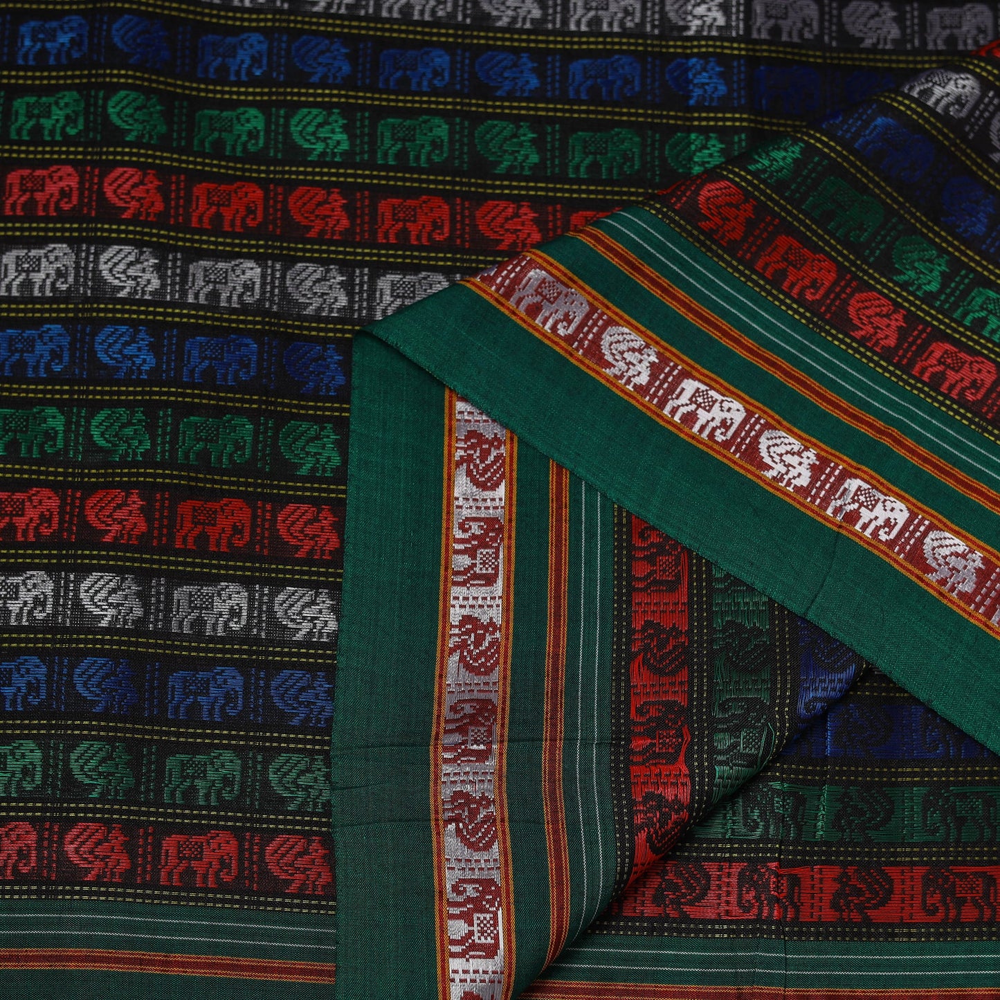 Karnataka weave silk cotton khun fabric 01 - handcrafted