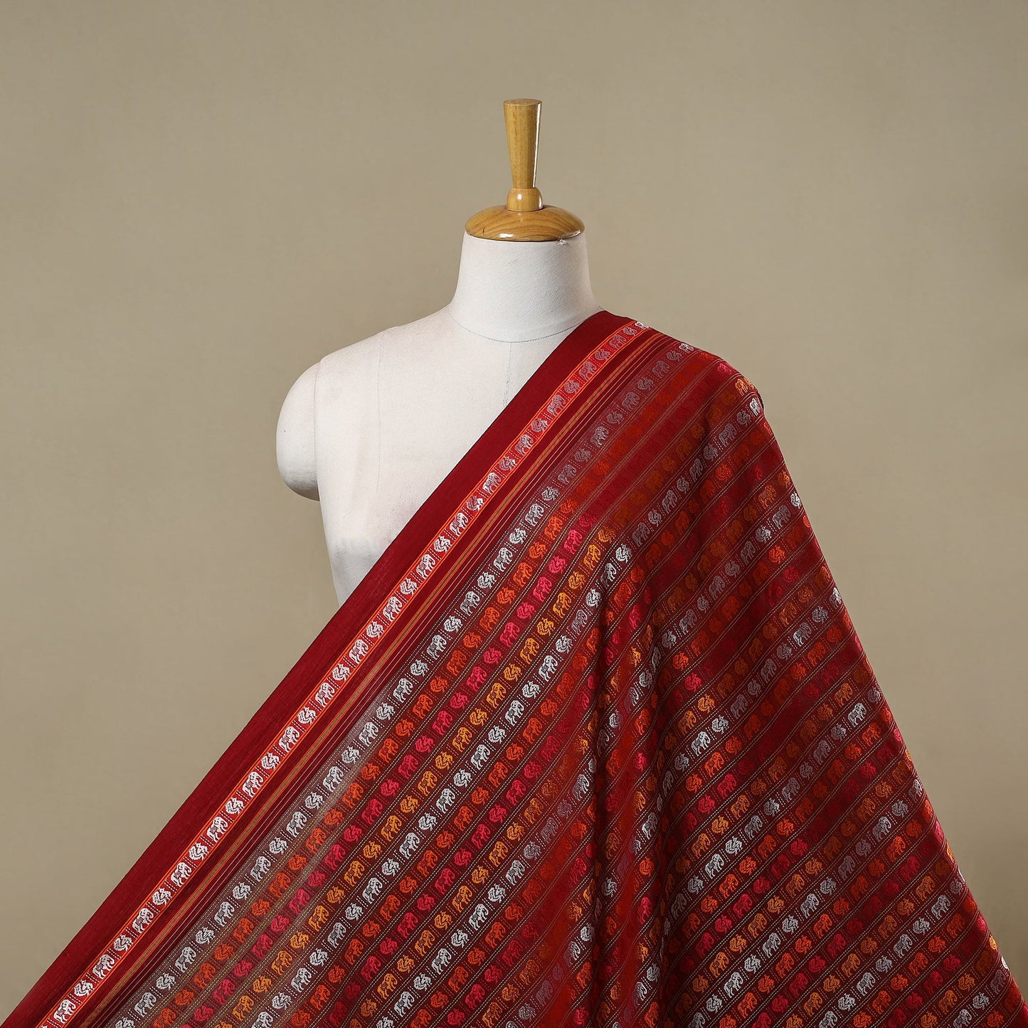 Karnataka weave silk cotton khun fabric 03 - handcrafted