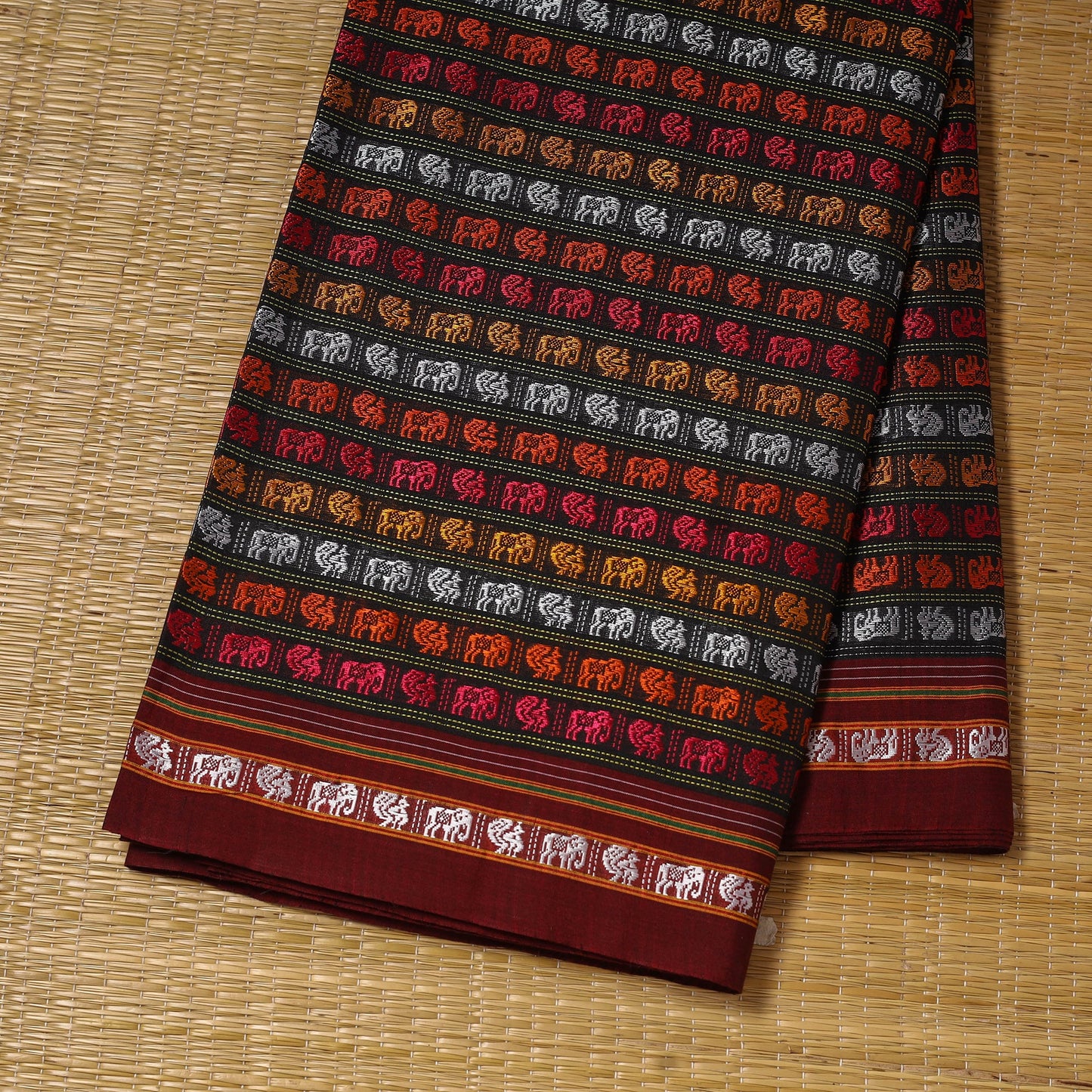 Karnataka weave silk cotton khun fabric 08 - handcrafted