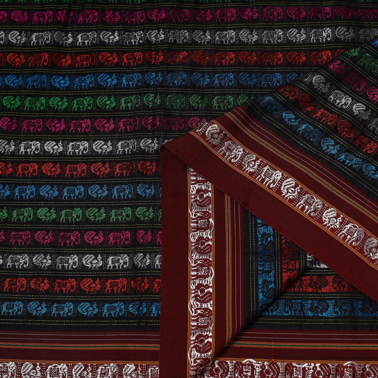 Karnataka weave silk cotton khun fabric 10 - handcrafted